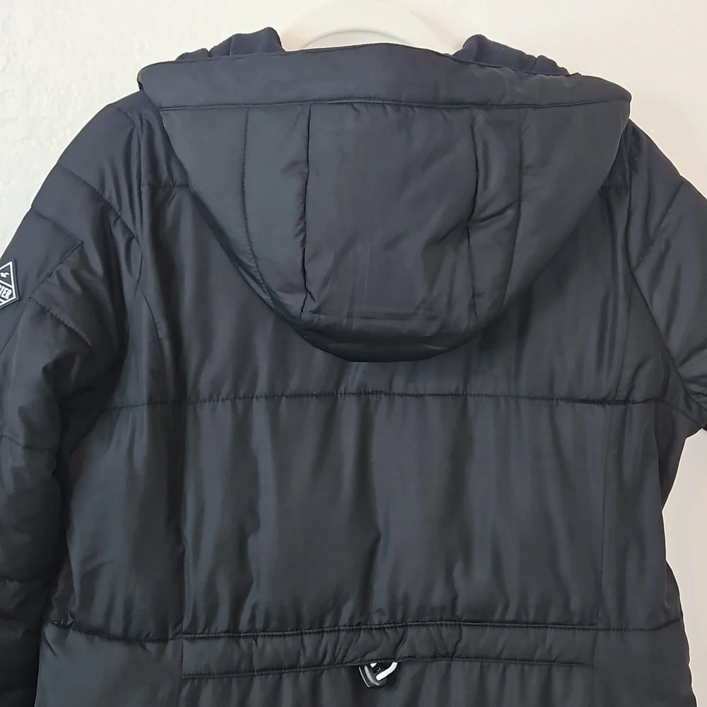 Hollister Black Hooded Puffer Coat - Picture 14 of 17